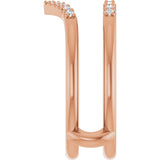 14K Gold Round Natural Diamond Ring Guard VII - Rose Gold - view 4