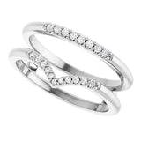 Platinum Round Natural Diamond Ring Guard VII - view 5