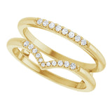 14K Gold Round Natural Diamond Ring Guard VII - Yellow Gold - view 5