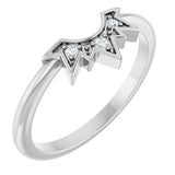 Platinum Round Natural Diamond Sunburst Contour Band