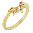 14K Gold Round Natural Diamond Sunburst Contour Band - Yellow Gold
