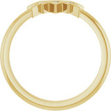 14K Gold Round Natural Diamond Sunburst Contour Band - Yellow Gold - view 2