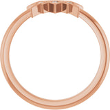 14K Gold Round Natural Diamond Sunburst Contour Band - Rose Gold - view 2