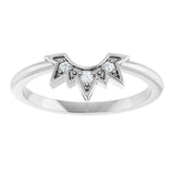 Platinum Round Natural Diamond Sunburst Contour Band - view 3