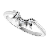 Platinum Round Natural Diamond Sunburst Contour Band - view 5