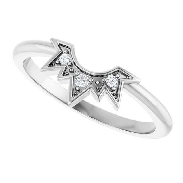 Platinum Round Natural Diamond Sunburst Contour Band - view 5