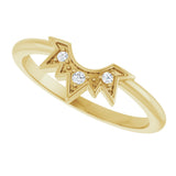 14K Gold Round Natural Diamond Sunburst Contour Band - Yellow Gold - view 5