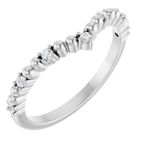 Platinum Round Natural Diamond Contour Band VI