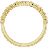 14K Gold Round Natural Diamond Contour Band V - Yellow Gold - view 2