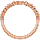 14K Gold Round Natural Diamond Contour Band V - Rose Gold - view 2