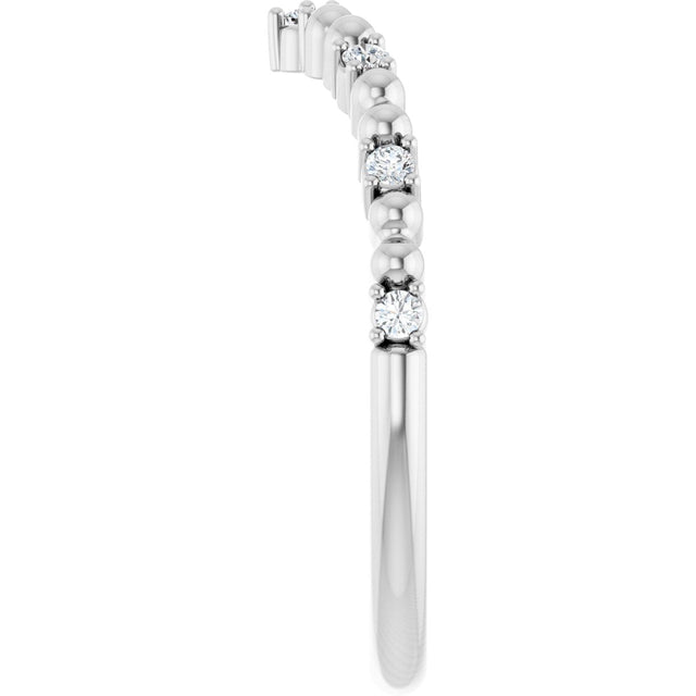 Platinum Round Natural Diamond Contour Band VI - view 4