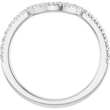 Platinum Round Lab-Grown Diamond French-Set Contour Band – 1.3-2mm Stones - view 2