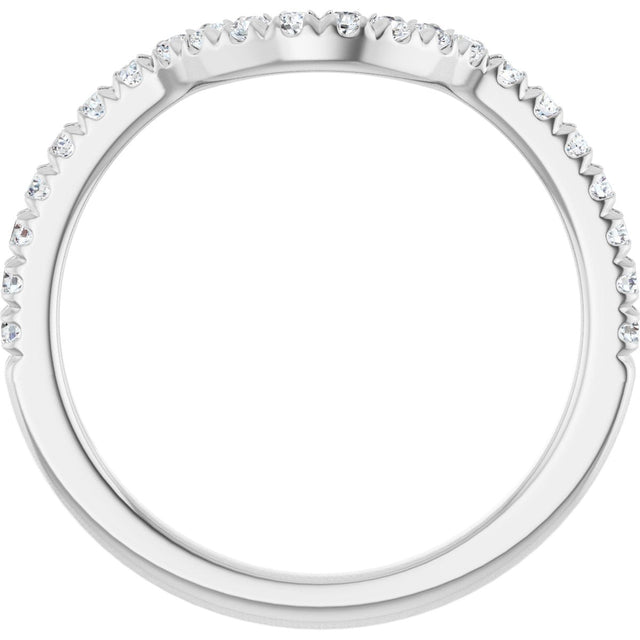 Platinum Round Lab-Grown Diamond French-Set Contour Band – 1.3-2mm Stones - view 2
