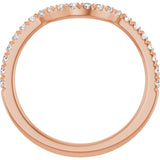 14K Gold Round Lab-Grown Diamond French-Set Contour Band – 1.3-2mm Stones - Rose Gold - view 2