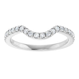 14K Gold Round Natural Diamond French-Set Contour Band – 1.3-2mm Stones - White Gold - view 3