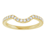 14K Gold Round Natural Diamond French-Set Contour Band – 1.3-2mm Stones - Yellow Gold - view 3