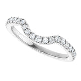 14K Gold Round Lab-Grown Diamond French-Set Contour Band – 1.3-2mm Stones - White Gold - view 5