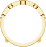 14K Gold Straight Baguette Natural Diamond Accented Ring Guard - Yellow Gold - view 2