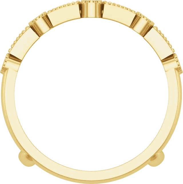 14K Gold Straight Baguette Natural Diamond Accented Ring Guard - Yellow Gold - view 2