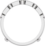 14K Gold Straight Baguette Natural Diamond Accented Ring Guard - White Gold - view 2