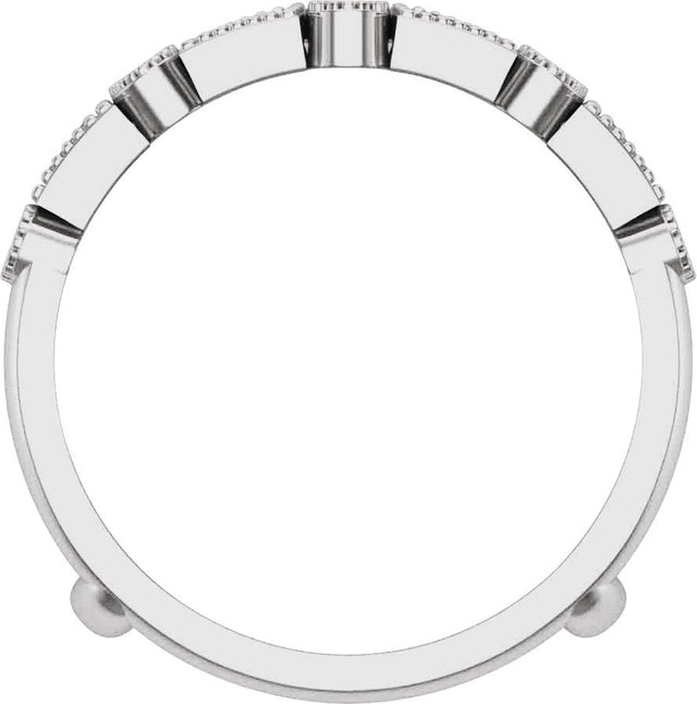 14K Gold Straight Baguette Natural Diamond Accented Ring Guard - White Gold - view 2