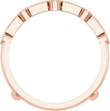 14K Gold Straight Baguette Natural Diamond Accented Ring Guard - Rose Gold - view 2