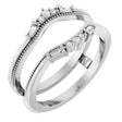 Platinum Natural Diamond Accented Art Deco Ring Guard
