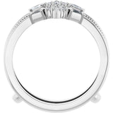 Platinum Natural Diamond Accented Art Deco Ring Guard - view 2