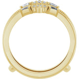14K Gold Natural Diamond Accented Art Deco Ring Guard - Yellow Gold - view 2