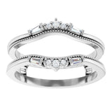 Platinum Natural Diamond Accented Art Deco Ring Guard - view 3