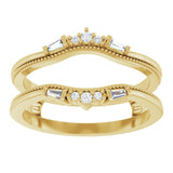 14K Gold Natural Diamond Accented Art Deco Ring Guard - Yellow Gold - view 3