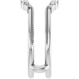 Platinum Natural Diamond Accented Art Deco Ring Guard - view 4