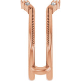 14K Gold Natural Diamond Accented Art Deco Ring Guard - Rose Gold - view 4