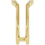 14K Gold Natural Diamond Accented Art Deco Ring Guard - Yellow Gold - view 4