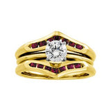 14K Gold Round Natural Ruby Channel-Set Ring Guard - view 3