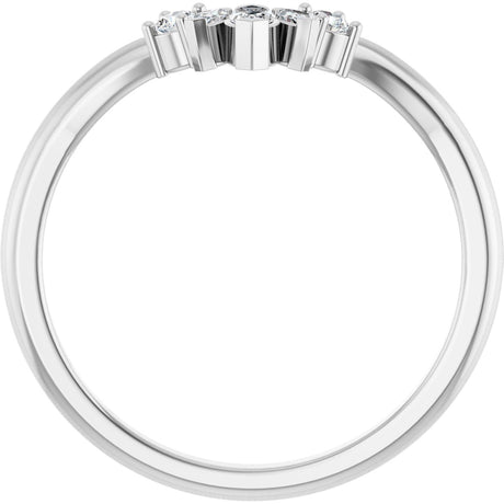 Platinum Marquise Lab-Grown Diamond Contour Band – 4x2mm - view 2