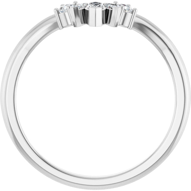 Platinum Marquise Lab-Grown Diamond Contour Band – 4x2mm - view 2