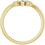 14K Gold Marquise Natural Diamond Contour Band – 4x2mm - Yellow Gold - view 2