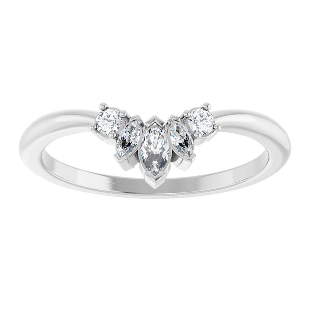 Platinum Marquise Lab-Grown Diamond Contour Band – 4x2mm - view 3