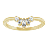 14K Gold Marquise Lab-Grown Diamond Contour Band – 4x2mm - Yellow Gold - view 3