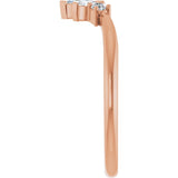 14K Gold Marquise Natural Diamond Contour Band – 4x2mm - Rose Gold - view 4