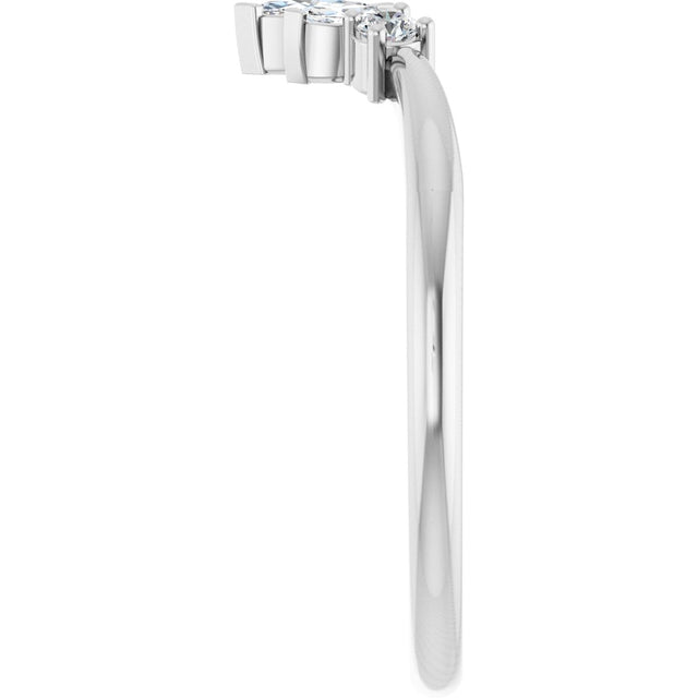 Platinum Marquise Lab-Grown Diamond Contour Band – 4x2mm - view 4