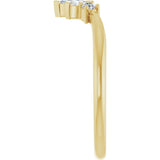 14K Gold Marquise Natural Diamond Contour Band – 4x2mm - Yellow Gold - view 4