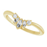 14K Gold Marquise Natural Diamond Contour Band – 4x2mm - Yellow Gold - view 5