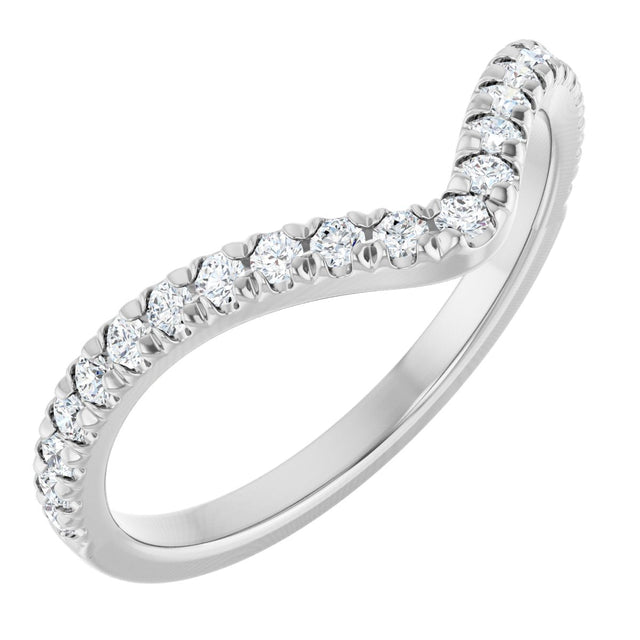 Platinum Round Lab-Grown Diamond Accented Contour Band – 1.3-2mm Stones