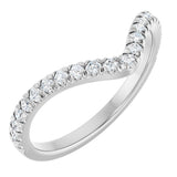 Platinum Round Natural Diamond Accented Contour Band – 1.3-2mm Stones