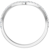 Platinum Round Natural Diamond Accented Contour Band – 1.3-2mm Stones - view 2