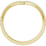 14K Gold Round Lab-Grown Diamond Accented Contour Band – 1.3-2mm Stones - Yellow Gold - view 2