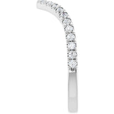 Platinum Round Natural Diamond Accented Contour Band – 1.3-2mm Stones - view 4