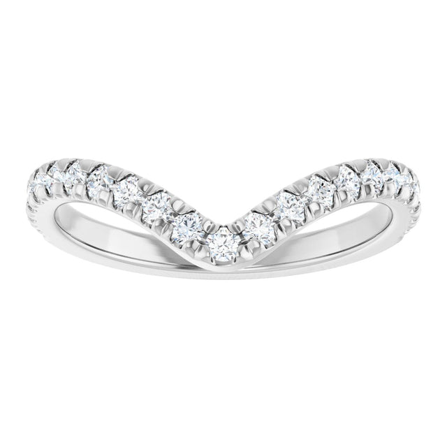 Platinum Round Lab-Grown Diamond Accented Contour Band – 1.3-2mm Stones - view 3